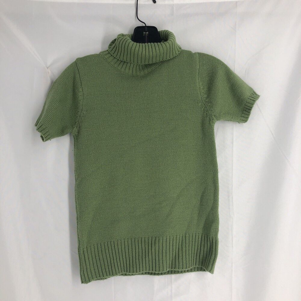 Glam Short Sleeve Sweater Size Small Green